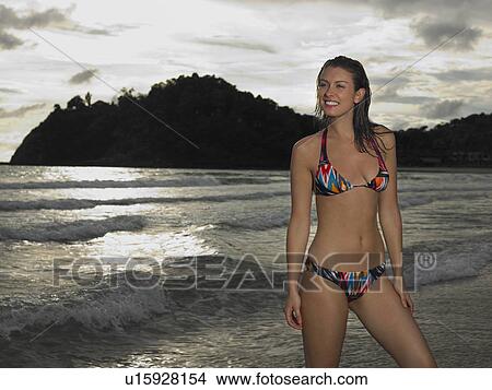 Picture - Young Woman at Beach. Fotosearch
