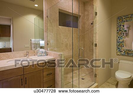 Bathroom in modern residence View Large Photo Image Stock Photo - Bathroom in modern residence. Fotosearch