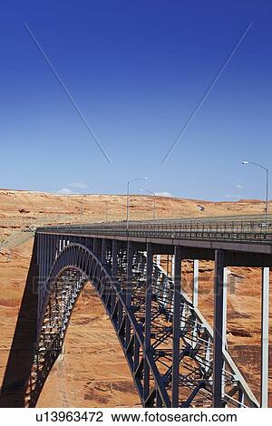 Stock Image - Bridge spanning canyon USA. Fotosearch