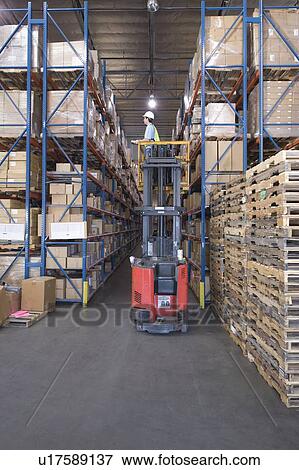 Cardboard boxes and wooden pallets in distribution warehouse View Large Photo Image Stock Photo - Cardboard boxes and wooden pallets in distribution warehouse. Fotosearch