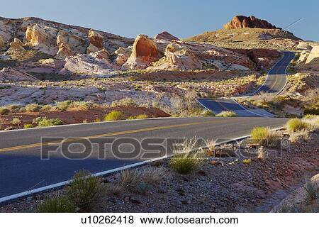 Stock Photo - Desert road USA. Fotosearch