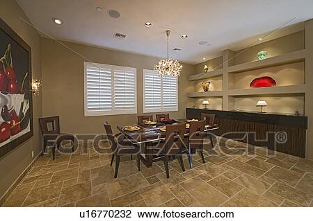 Stock Image - Dining room interior. Fotosearch