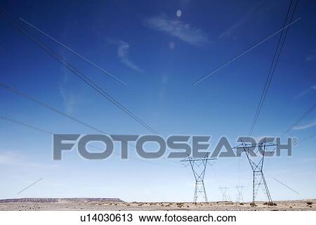 Stock Image - Electricty pylons USA. Fotosearch