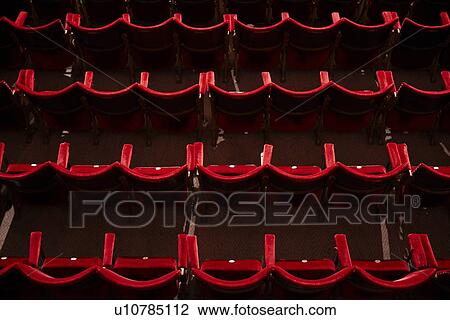Stock Image - Empty theatre stalls high angle view. Fotosearch