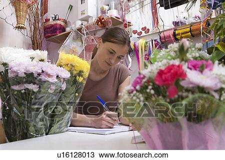 Female florist View Large Photo Image Stock Image - Female florist. Fotosearch