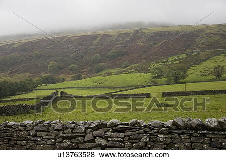 Stock Photo - Fields in Yorkshire Dales Yorkshire England. Fotosearch
