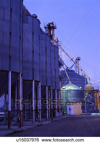 Grain elevators View Large Photo Image Stock Photograph - Grain elevators. Fotosearch
