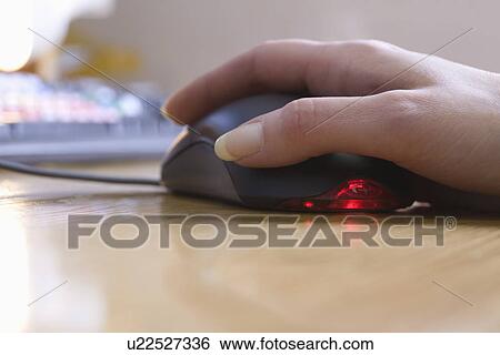 Hand touching computer mouse View Large Photo Image Stock Photograph - Hand touching computer mouse. Fotosearch