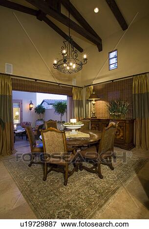 Illuminated luxurious residence interior View Large Photo Image Stock Photo - Illuminated luxurious residence interior. Fotosearch