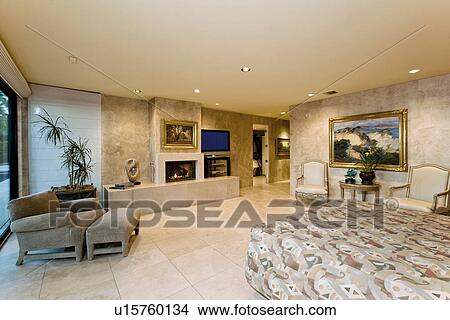 Illuminated modern residence interior View Large Photo Image Picture - Illuminated modern residence interior. Fotosearch