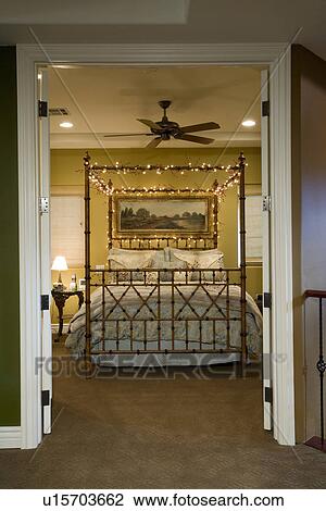 Illuminated residence bedroom View Large Photo Image Stock Image - Illuminated residence bedroom. Fotosearch