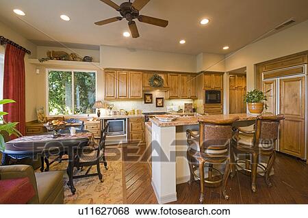 Stock Photo - Kitchen and dining room interior. Fotosearch