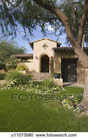 Lawned garden of Palm Springs Hacienda View Large Photo Image Stock Image - Lawned garden of Palm Springs Hacienda. Fotosearch