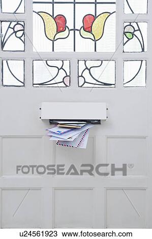 Letterbox and stained glass front door View Large Photo Image Stock Image - Letterbox and stained glass front door. Fotosearch