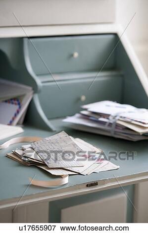 Stock Photo - Letters on writing desk. Fotosearch