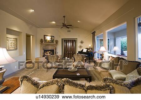 Living room interior View Large Photo Image Stock Photo - Living room interior. Fotosearch