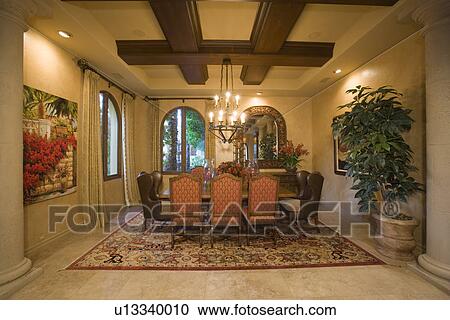 Luxury interior design dinning room View Large Photo Image Stock Image - Luxury interior design dinning room. Fotosearch