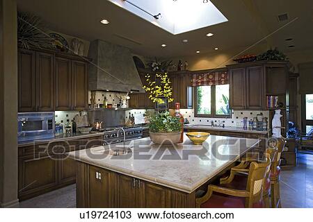 Stock Image - Luxury interior design kitchen. Fotosearch
