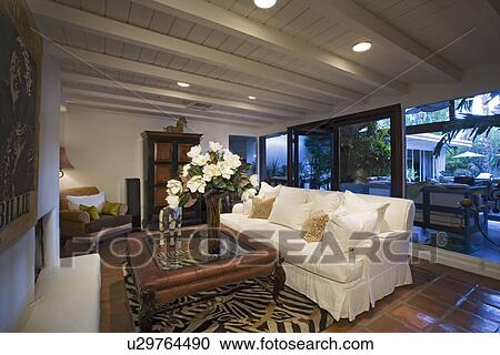 Stock Image - Luxury interior design living room. Fotosearch