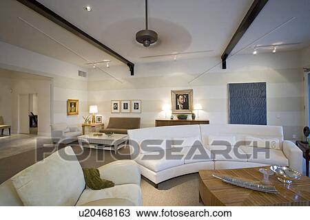 Luxus Inneneinrichtung Wohnzimmer Stock Bild U Fotosearch