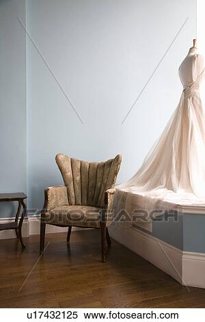 Mannequin with wedding dress in bridal shop View Large Photo Image Stock Photography - Mannequin with wedding dress in bridal shop. Fotosearch