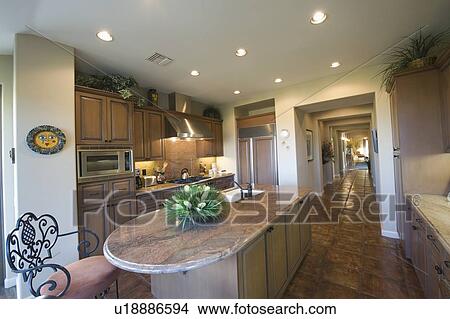 Marble kitchen worktop in Palm Springs interior View Large Photo Image Picture - Marble kitchen worktop in Palm Springs interior. Fotosearch