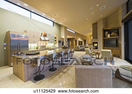 Marble topped workbench in Palm Springs kitchen View Large Photo Image Stock Photo - Marble topped workbench in Palm Springs kitchen. Fotosearch