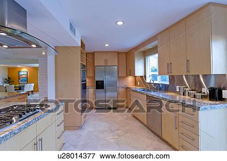 Modern kitchen View Large Photo Image Stock Photo - Modern kitchen. Fotosearch