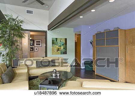 Modern living room View Large Photo Image Stock Photograph - Modern living room. Fotosearch