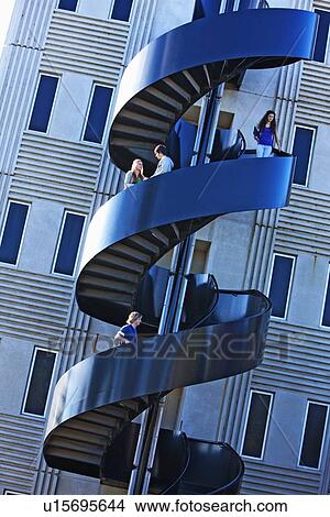 Modern staircase on university campus View Large Photo Image Picture - Modern staircase on university campus. Fotosearch