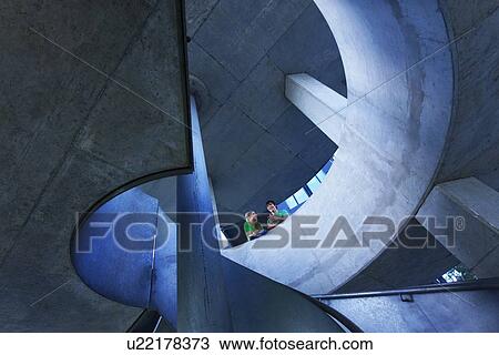 Modern staircase on university campus View Large Photo Image Stock Image - Modern staircase on university campus. Fotosearch
