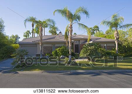 Modern suburban house exterior View Large Photo Image Stock Image - Modern suburban house exterior. Fotosearch