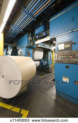 Stock Image - Newspaper factory interior. Fotosearch