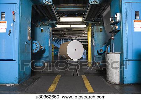 Stock Image - Newspaper factory interior. Fotosearch