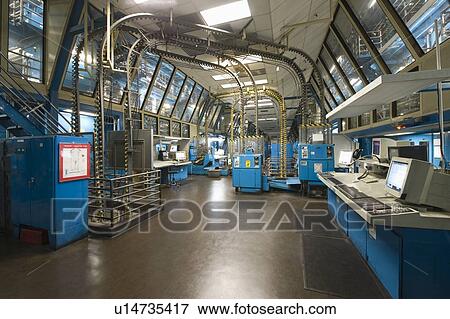 Stock Photo - Newspaper factory interior. Fotosearch