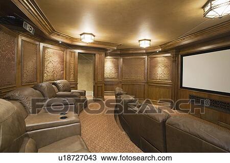 Stock Image - Palm Springs entertainment room. Fotosearch