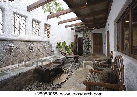Palm Springs hacienda water feature View Large Photo Image Stock Photography - Palm Springs hacienda water feature. Fotosearch