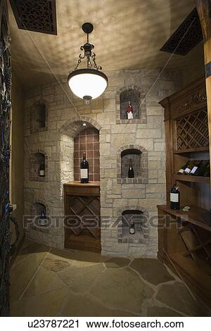 Stock Image - Palm Springs wine cellar. Fotosearch