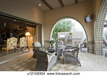 Patio of luxurious residence View Large Photo Image Picture - Patio of luxurious residence. Fotosearch