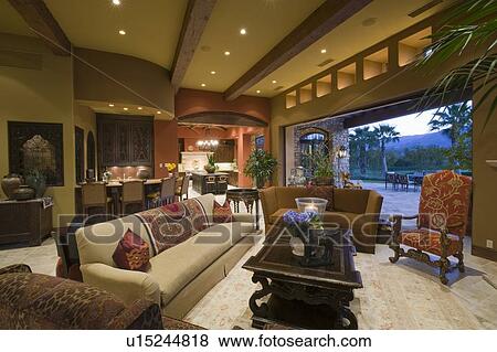 Seating area of Palm Springs living area View Large Photo Image Stock Photo - Seating area of Palm Springs living area. Fotosearch
