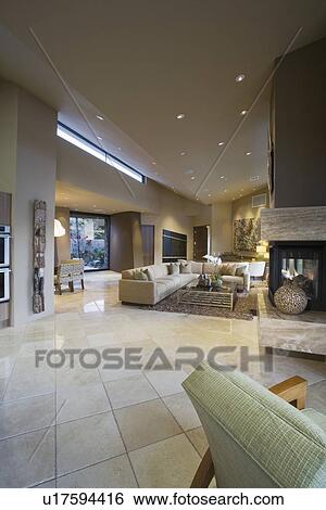 Tiled Palm Springs living room interior View Large Photo Image Stock Photograph - Tiled Palm Springs living room interior. Fotosearch