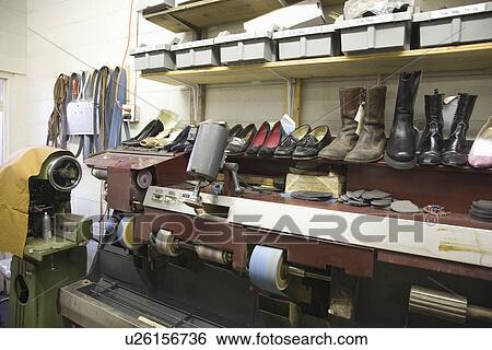 Traditional shoemaker workshop View Large Photo Image Stock Photograph - Traditional shoemaker workshop. Fotosearch