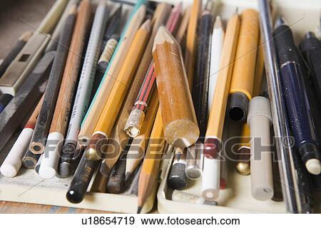 Stock Photo - Variety of art pencils. Fotosearch