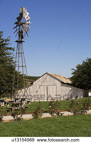 Stock Photo - Barn and windmill. Fotosearch