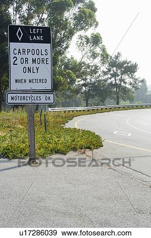 Carpool lane sign View Large Photo Image Stock Photo - Carpool lane sign. Fotosearch