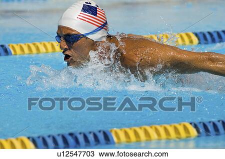 Stock Image - Competitive Swimmer. Fotosearch