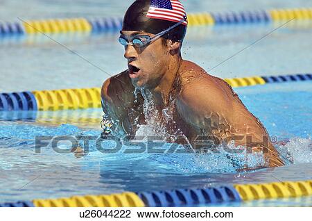 Stock Image - Competitive Swimmer. Fotosearch
