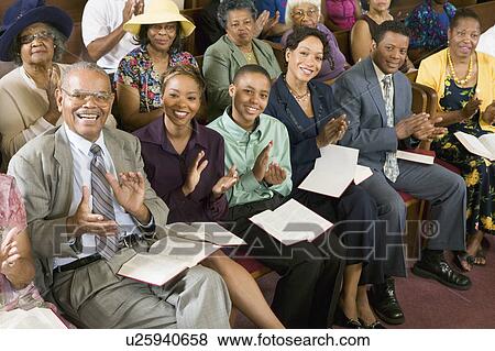 Stock Photo - Congregation Clapping at Church. Fotosearch