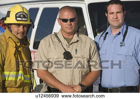 Stock Photo - Emergency Services occupations. Fotosearch