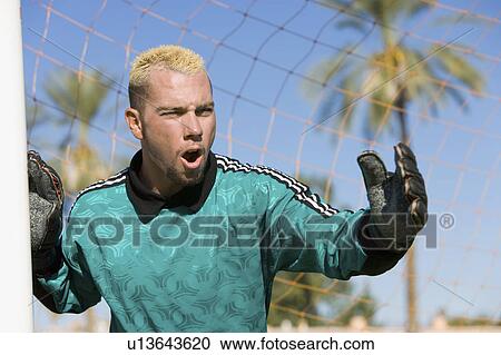 Goalkeeper shouting, portrait View Large Photo Image Stock Image - Goalkeeper shouting, portrait. Fotosearch